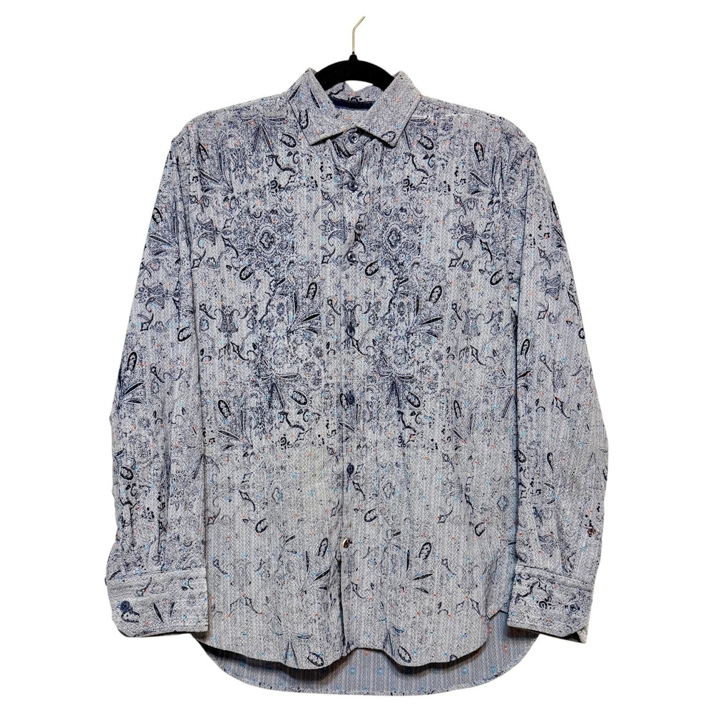 Luchiano Visconti‎ Indie Rock Button Shirt Mens Size S Artsy Dad Retro Eclectic